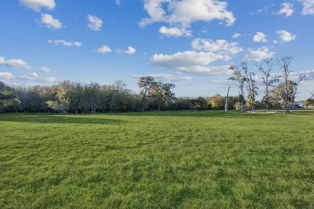 a backyard of a house with lots of green space