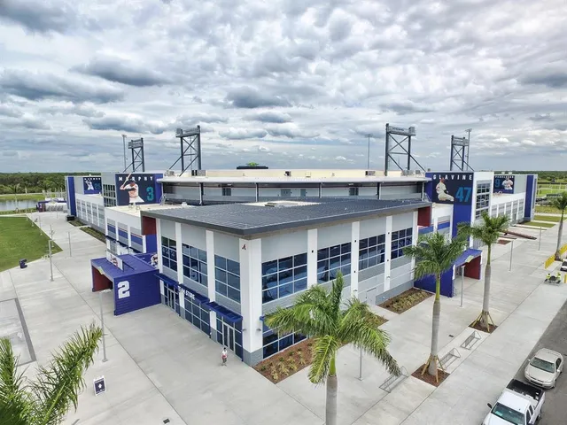 a view of road and trees
