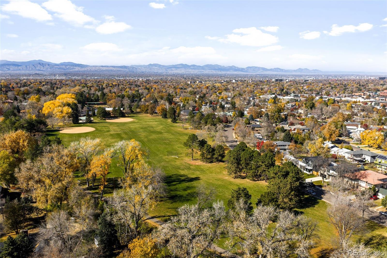 4645 Highline Place Denver, CO 80222 - Photo 13 of 48 a view of a city with mountains in the background