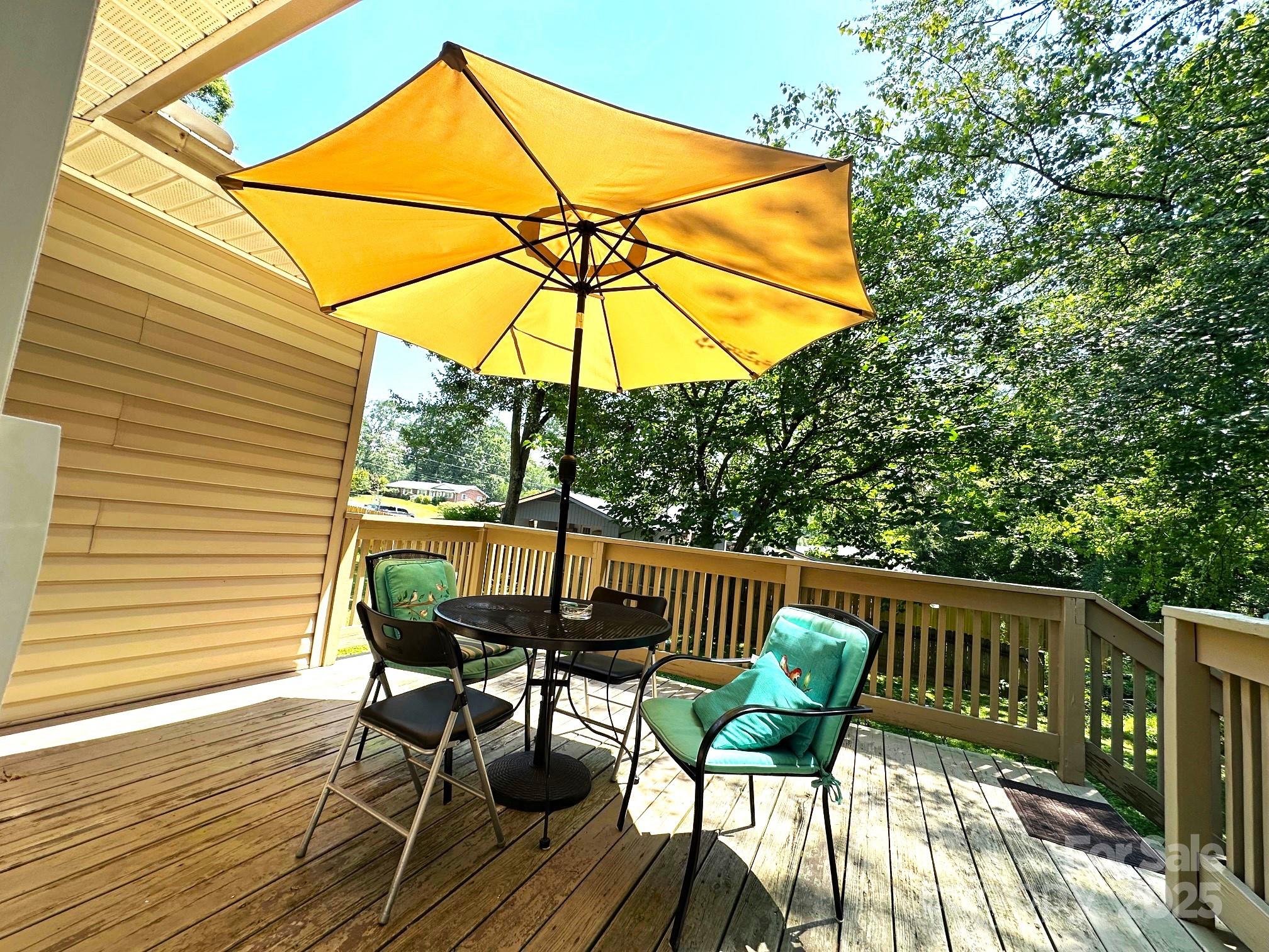 25 Norman Road Fletcher, NC 28732 - Photo 33 of 47 a view of deck with furniture and umbrella