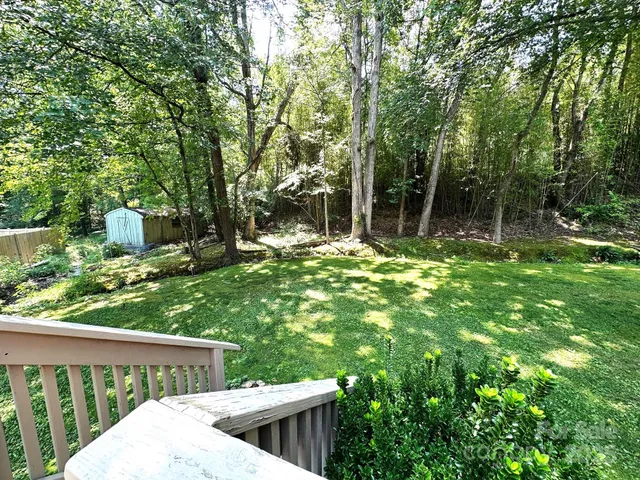 a view of backyard with green space