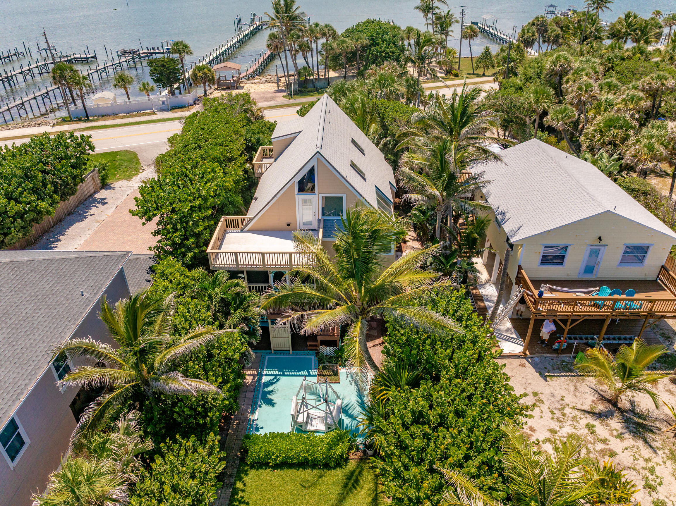 12946 Florida A1A Vero Beach, FL 32963 - Photo 20 of 29 an aerial view of a house with a yard swimming pool and outdoor seating