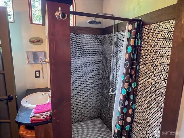 a outdoor living space with furniture and garden view