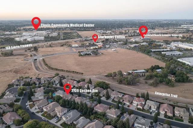 an aerial view of swimming pool