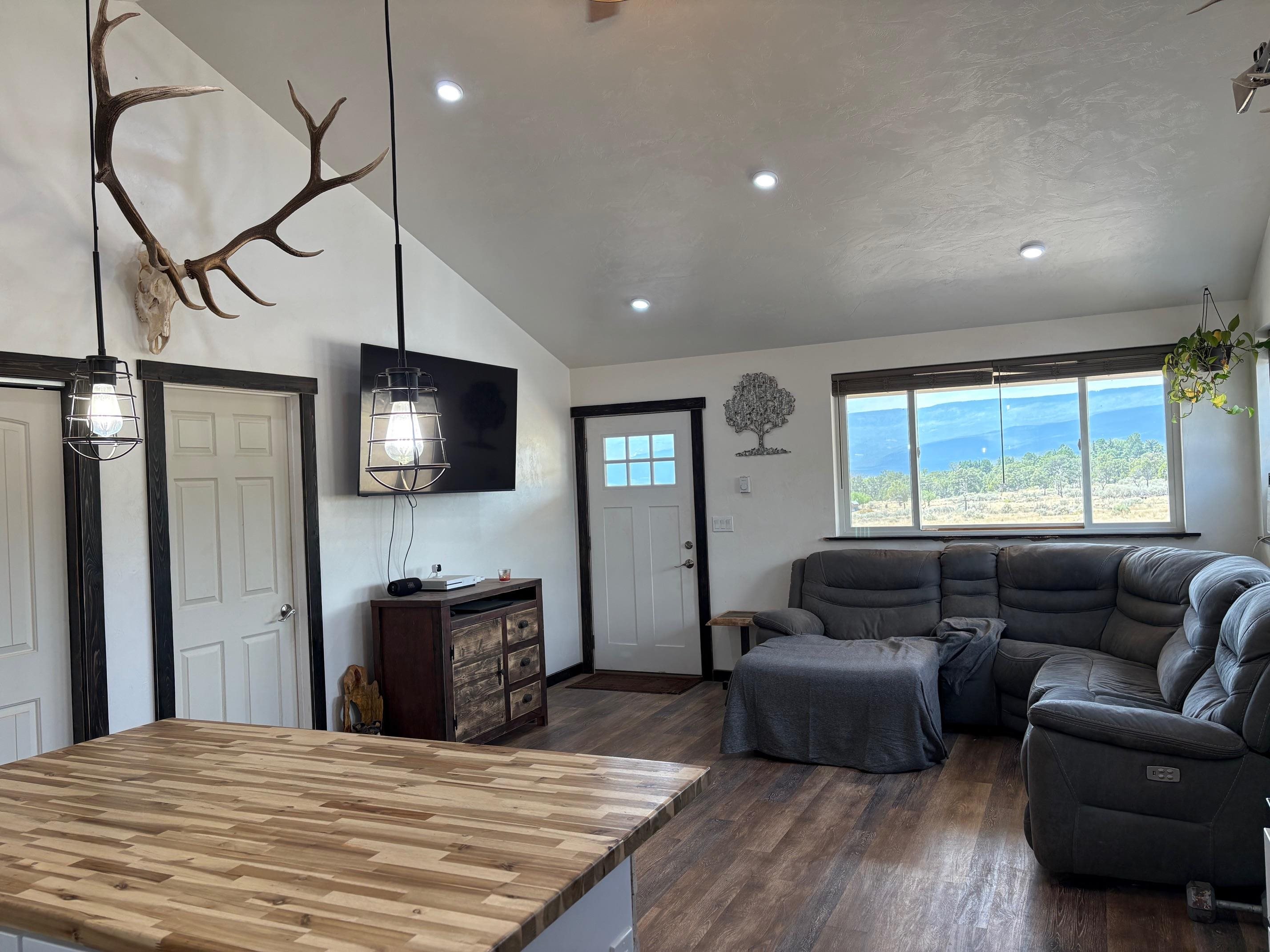 24500 Timothy Road Cedaredge, CO 81413 - Photo 4 of 33 a living room with furniture fireplace and flat screen tv