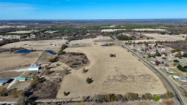 an aerial view of a water