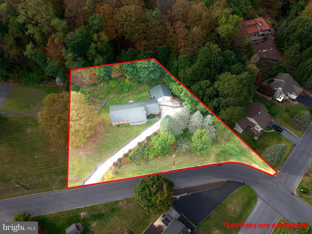 an aerial view of a house