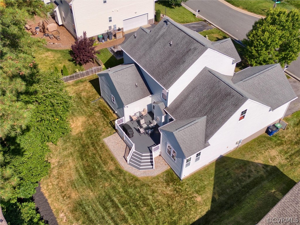 2842 Bayfront Way Midlothian, VA 23112 - Photo 46 of 50 an aerial view of a house with garden space and a building