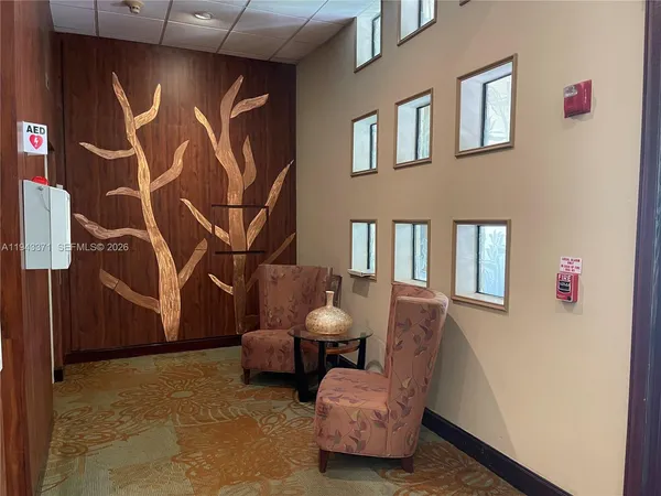 a living room with furniture