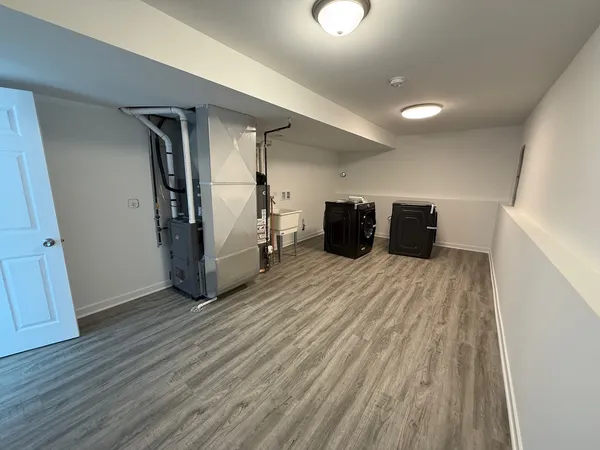 a view of livingroom with wooden floor
