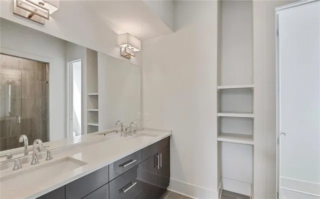 a bathroom with a shower