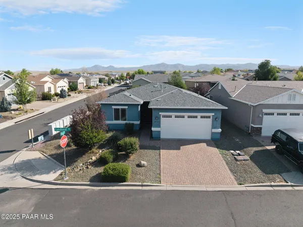 an aerial view of a house