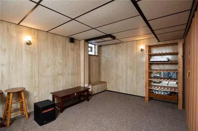 a view of room with room and stairs