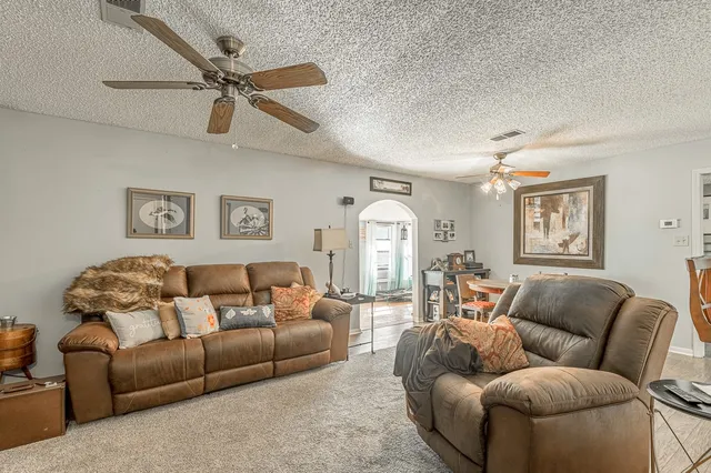 a living room with furniture