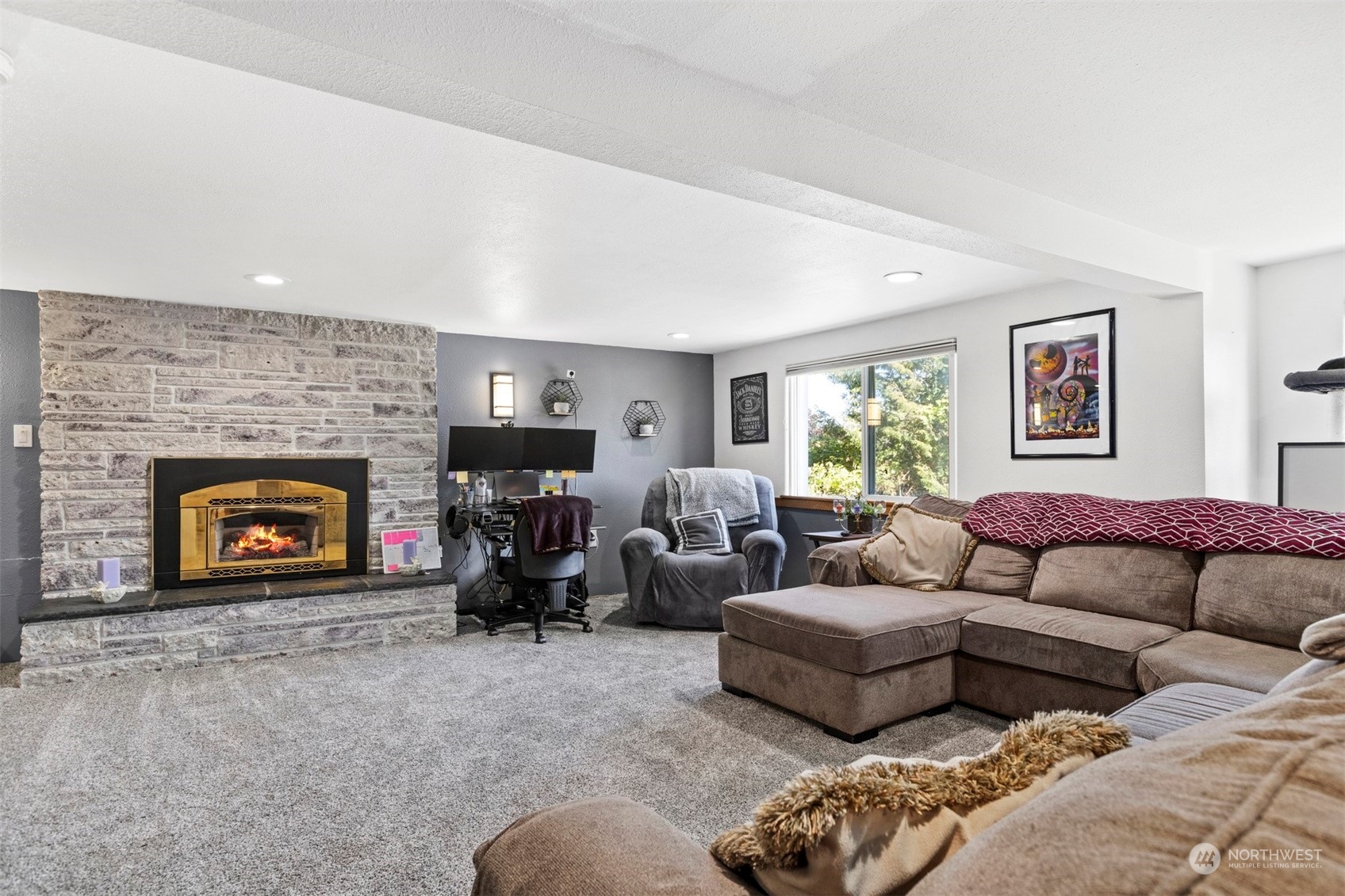 2275 Douglas Road Ferndale, WA 98248 - Photo 23 of 34 a living room with furniture and a fireplace