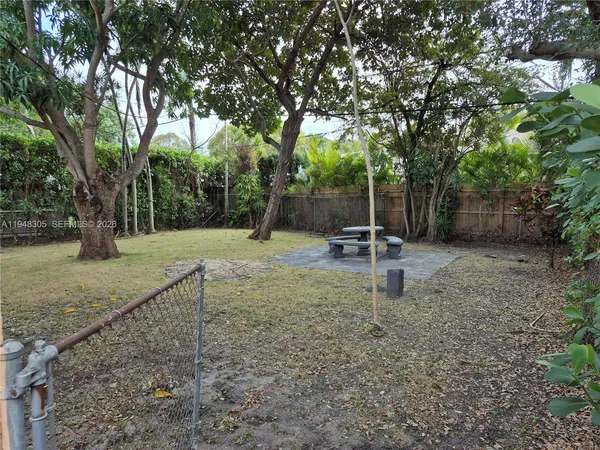 a backyard of a house with entertaining space