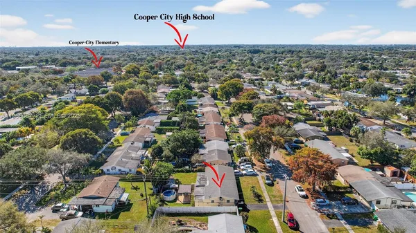 an aerial view of multiple houses