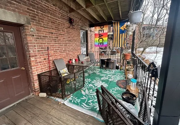 a view of outdoor seating area with furniture