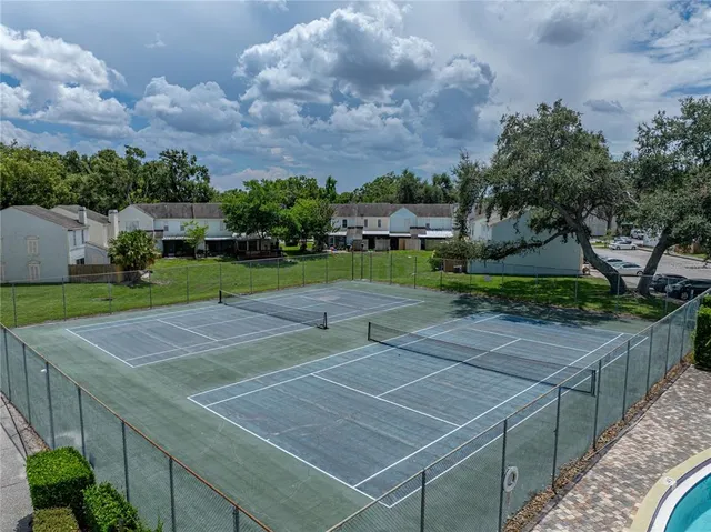an aerial view of a house