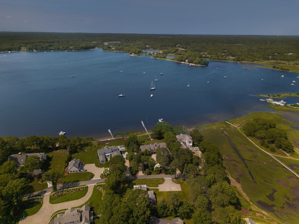 47 Great Bay Road Osterville, MA 02655 - Photo 37 of 38 an aerial view of ocean with residential house with outdoor space