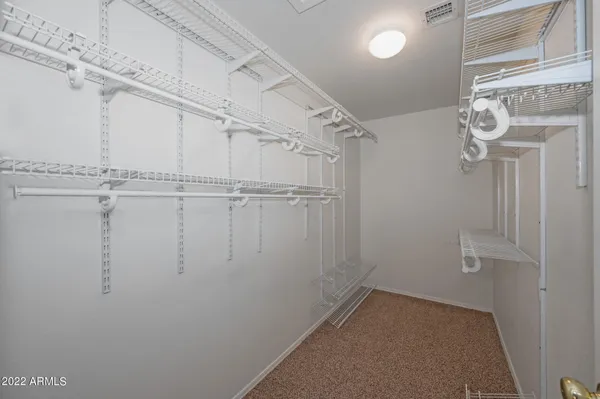 a view of a closet area