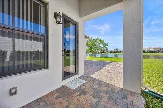 a view of a garden from a porch