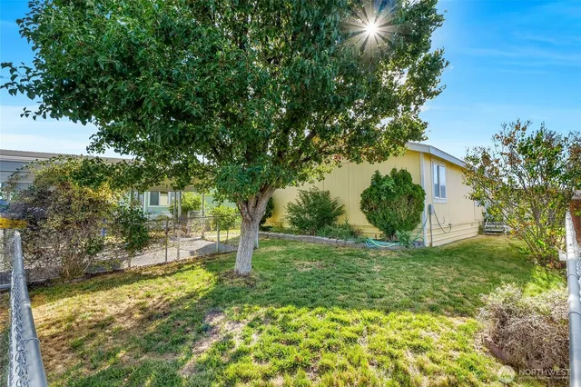 a backyard of a house with lots of green space