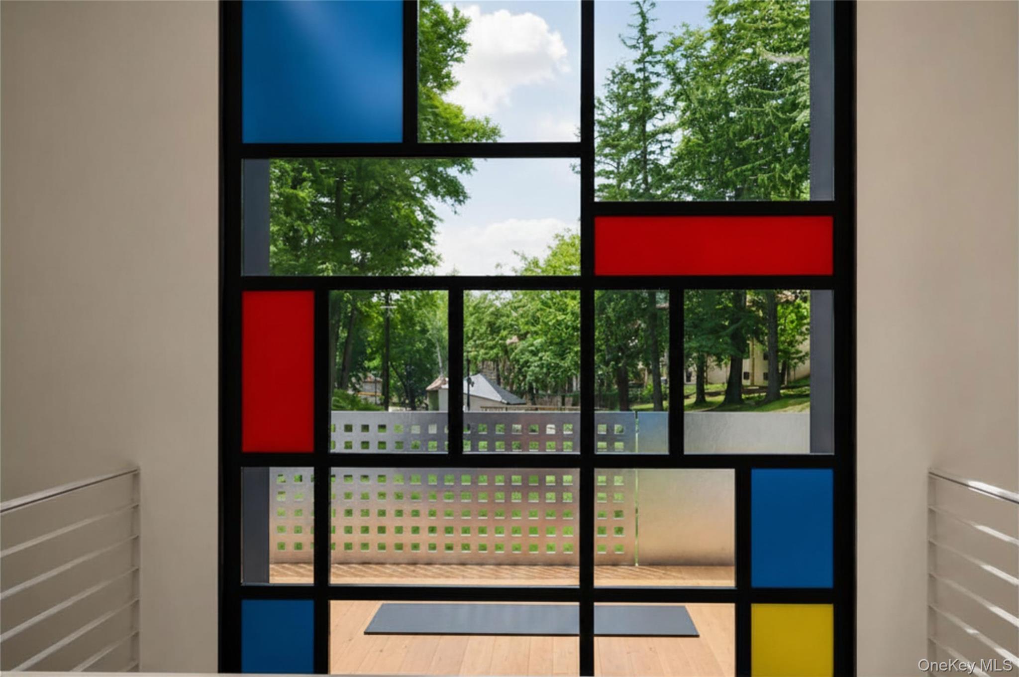2164 Boston Post Road Larchmont, NY 10538 - Photo 16 of 29 Mondrian-inspired window. It's a centerpiece of the threshold. Back terrace.