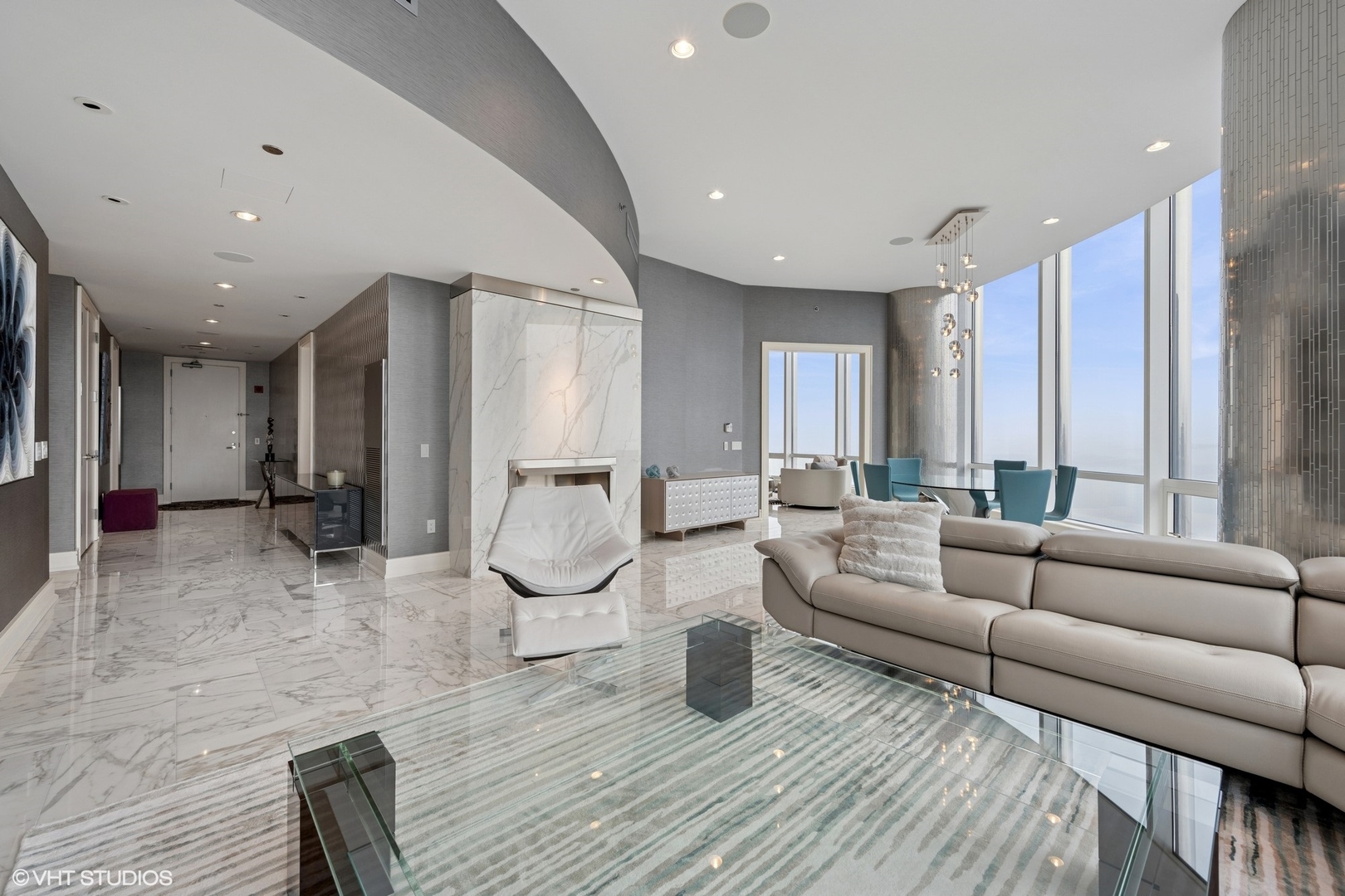 401 North Wabash Avenue, Unit 49G Chicago, IL 60611 - Photo 41 of 60 a living room with furniture a large window and wooden floor