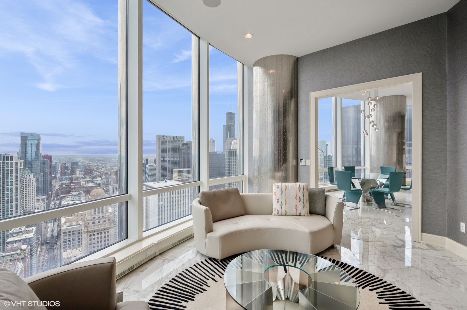 401 North Wabash Avenue, Unit 49G Chicago, IL 60611 - Photo 7 of 60 a living room with furniture and a large window