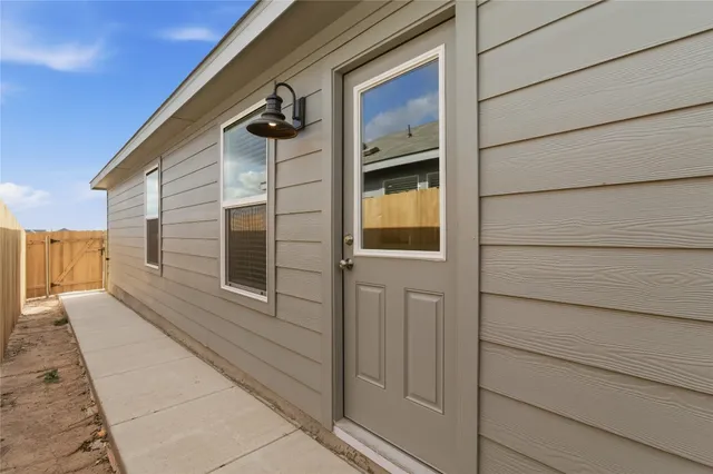 a view of backyard of house