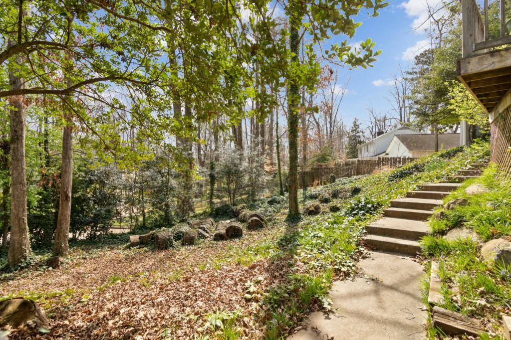 355 Westerhall Court Sandy Springs, GA 30328 - Photo 32 of 37 a view of a yard with plants and large trees