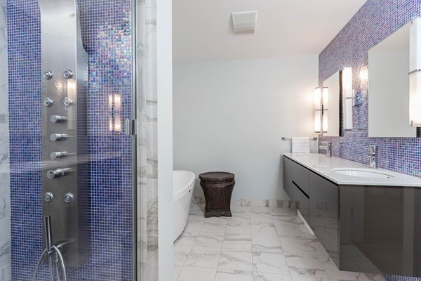 61 Dartmouth Street, Unit 1 Boston, MA 02116 - Photo 13 of 24 a bathroom with a sink a toilet and shower