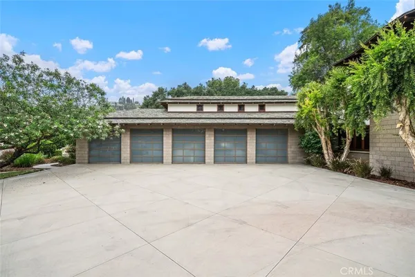 front view of a house with a garage