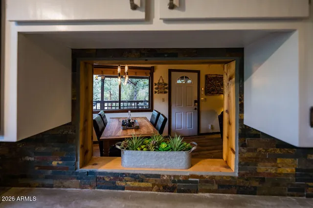 a view of outdoor space with seating area