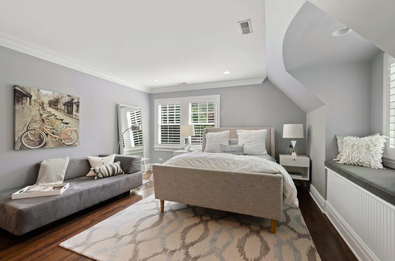 672 Elder Lane Winnetka, IL 60093 - Photo 21 of 32 a spacious bedroom with a bed and a couch
