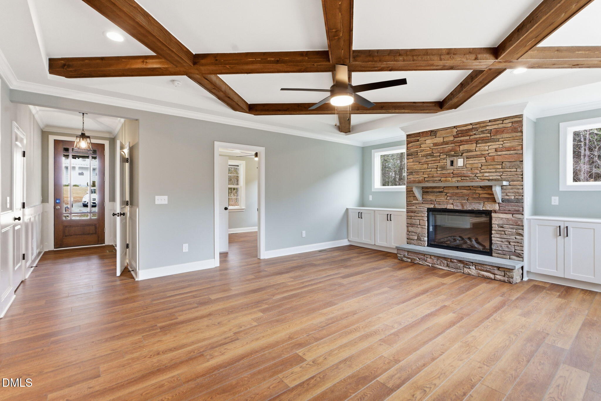 3649 Saxapahaw-Bethlehem Church Road Mebane, NC 27302 - Photo 7 of 69 a view of empty room with wooden floor and fireplace