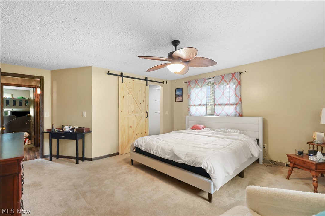 1761 May Road Mogadore, OH 44260 - Photo 19 of 46 Spacious room featuring neutral carpeting, a ceiling fan with integrated lighting, and a window providing natural illumination
