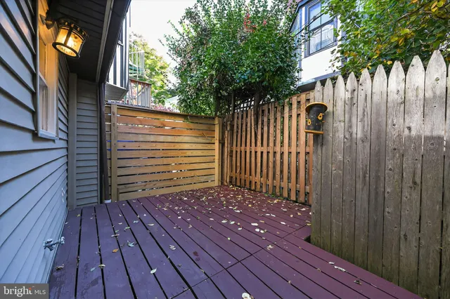a view of a wooden deck