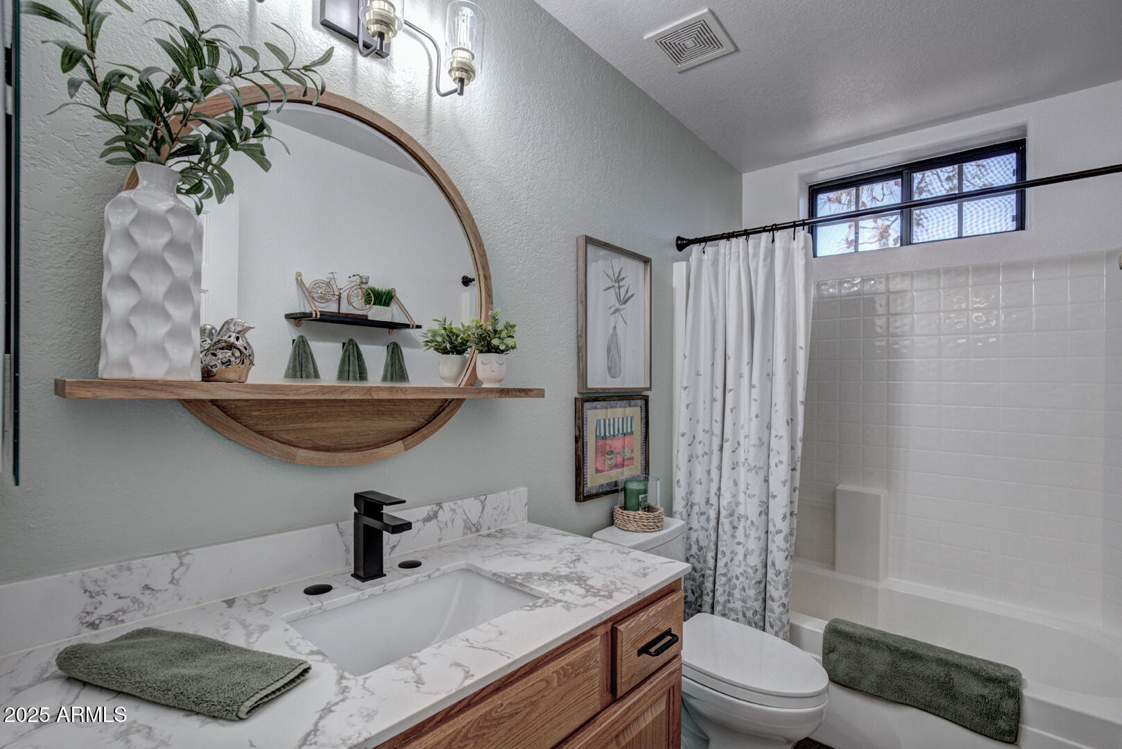 1501 North Beeline Highway, Unit 19 Payson, AZ 85541 - Photo 20 of 31 a bathroom with a granite countertop sink a toilet and shower