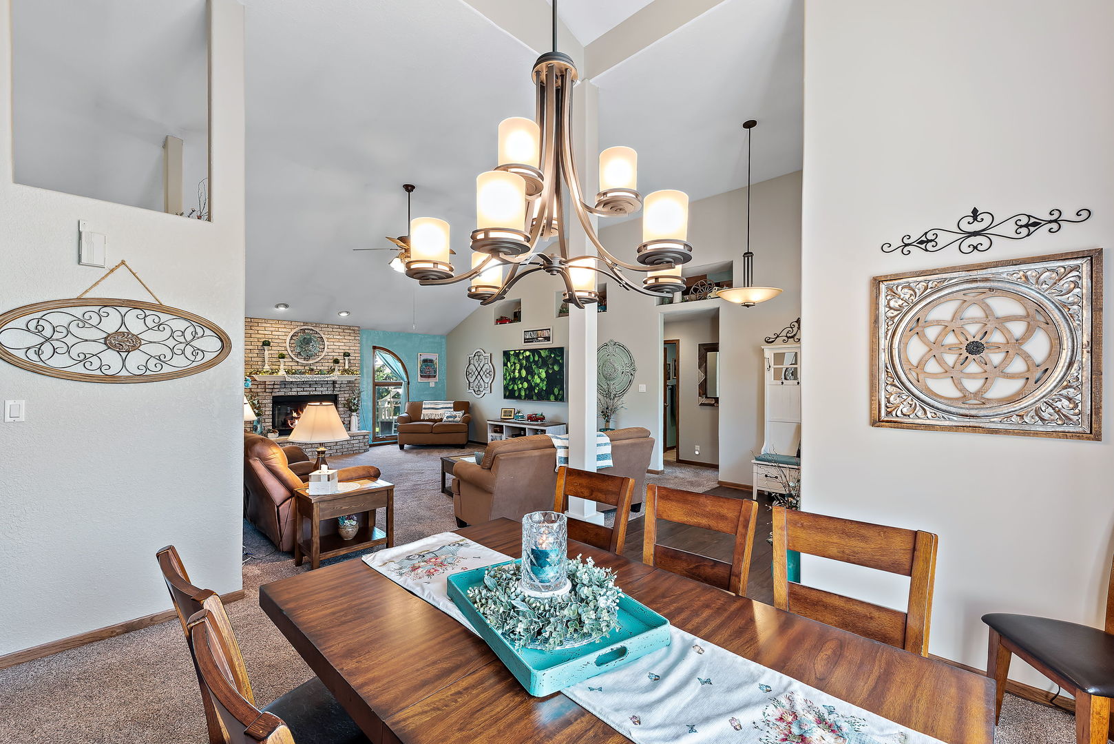 2364 Sunset View Lane Kankakee, IL 60901 - Photo 12 of 35 a living room with furniture and a chandelier