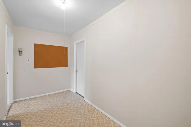 a view of a small space with a window