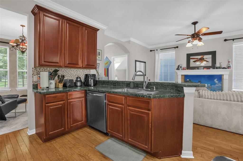 2165 Ridgewood Street Orlando, FL 32803 - Photo 11 of 37 a kitchen with stainless steel appliances granite countertop a sink dishwasher stove and cabinets