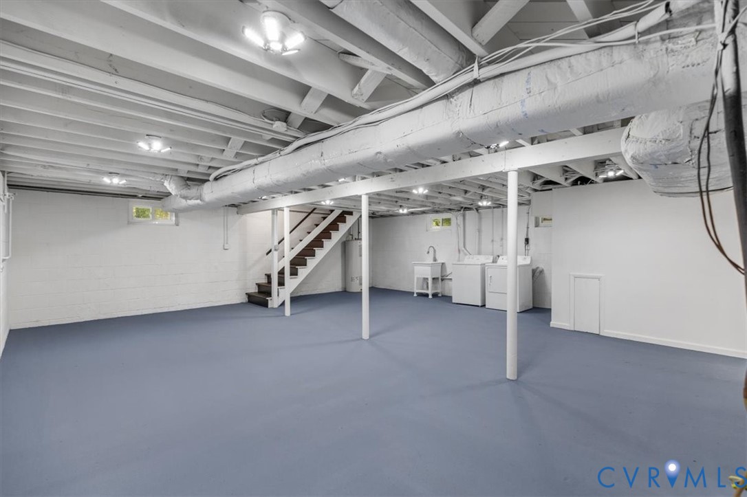 3308 Sylvania Road Chester, VA 23831 - Photo 34 of 55 Finished basement with painted concrete flooring,