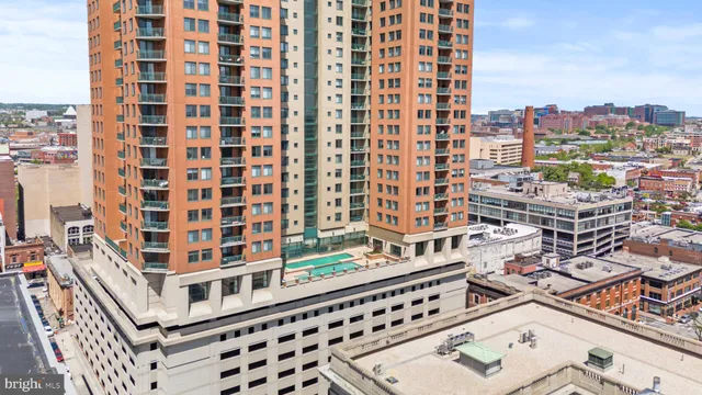 a view of a city that has tall buildings