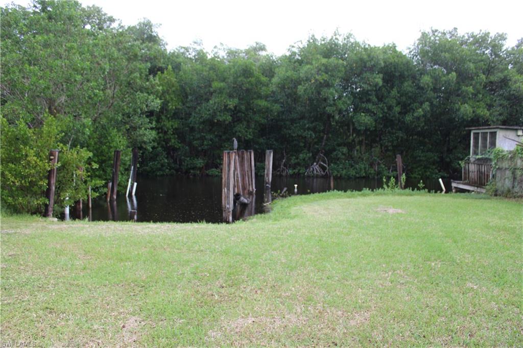 a view of backyard with green space