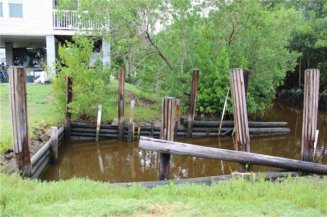 a view of swimming pool with chairs and plants