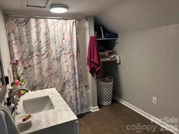 a view of towel hanging in closet