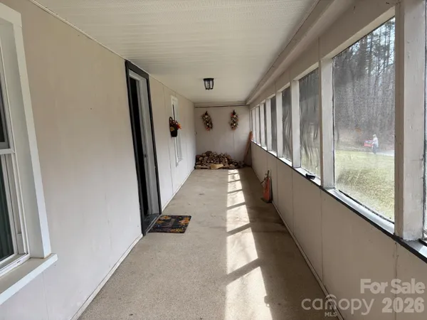 a view of hallway with stairs