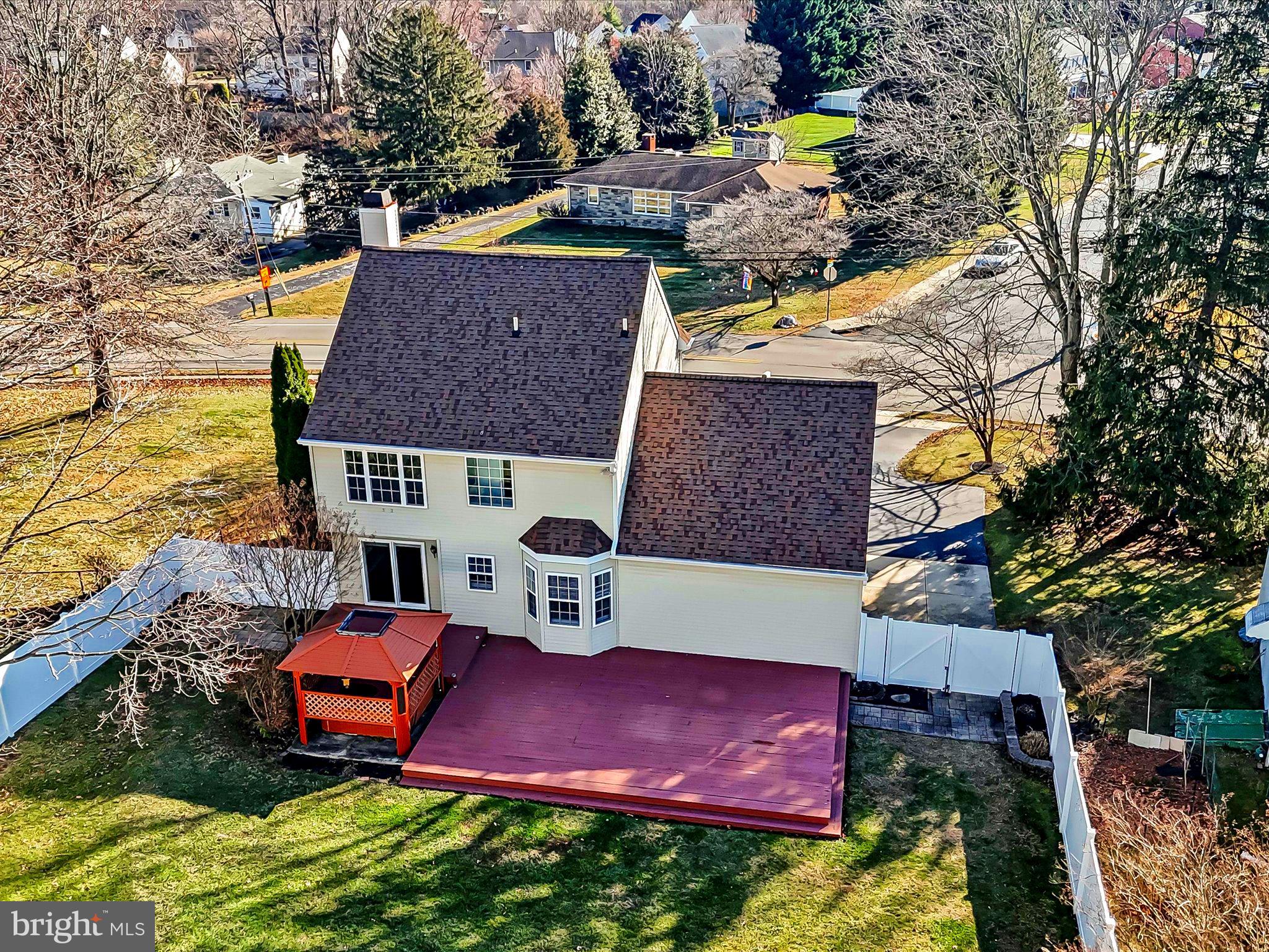 2410 Larkin Road Upper Chichester, PA 19061 - Photo 8 of 50 an aerial view of residential house with outdoor space and swimming pool